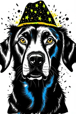 Birthday black dog graphic