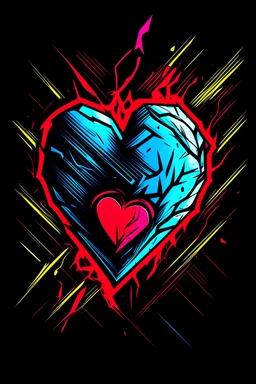 masterpiece, best quality, Siberian heart, simple logo background, in the style of japanese manga, duotone, professional quality panting, ultra detailed, joyful lightning, multiple colors with some shades, half body shot