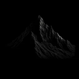 draw a black mountian with black background