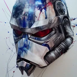 photorealistic luke skywalker helmet with weathered painting , illustration on coarse canvas by <agnes cecile> and <Yoji Shinkawa>, ornate and intricate details , soft smooth lighting, ultra detailed concept art,