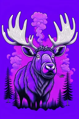 Purple moose, marijuana, smoke