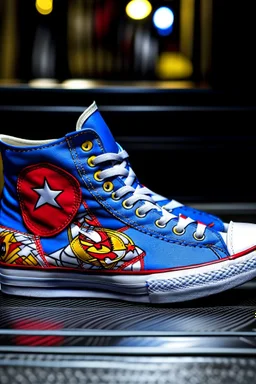 A converse sneaker, superman animation all over sneaker