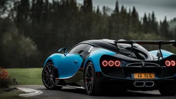 Skull Bugatti ,rear view, desktop wallpaper, 4K, Cinematic
