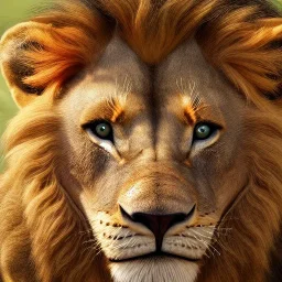 Lion King a broad spread nose tip green eyes