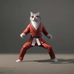 Kung fu ninja cat full body detail, unreal 5, octane render,cinema4d, dynamic lighting, 8k, redshift render, highly, hyperrealism ultra detailed, hyper realistic.