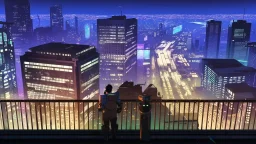 Cyberpunk City skyline