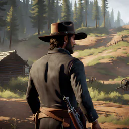 Red Dead Redemption 2 art, no text, in game screenshot, 4k, lifelike, detailed