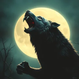 The wolf man Howling in giger style