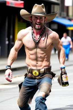 drunk runner without cloth cowboy