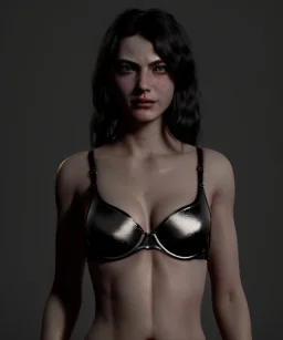 Black bra model, cyberpunk,