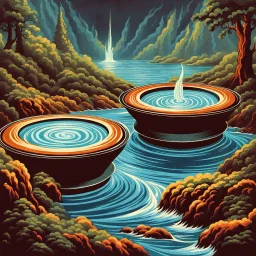 retro fantasy art of a whirlpool