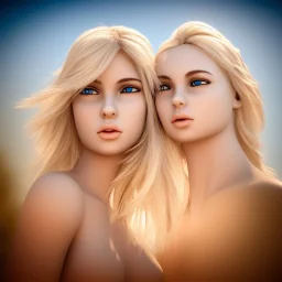 masterpiece, best quality, beautiful boy and girl, blond flutter hair, highly detailed body, sun light, 4K, RAW, depth of field, high contrast, realistic details, 150mm