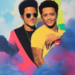 Painting of Bruno mars and Anderson paak