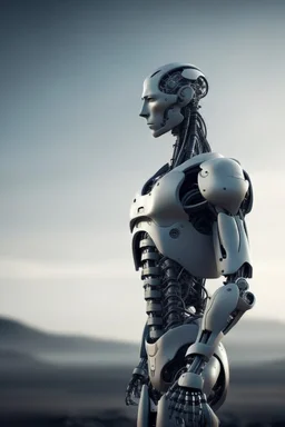 a man cyborg that is far away