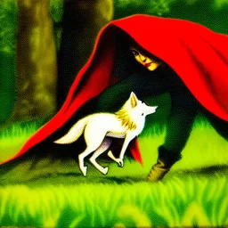 little red riding hood chases the wolf