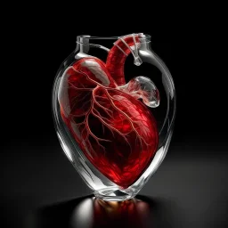 A human heart shaped like a glass