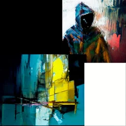 Minimal contemporary abstract oil paintings close up person wearing hazmat suit limbs sinew and concrete fragments illuminated at night style of Justin Mortimer And Francis bacon And ashley wood