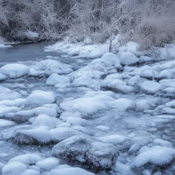 winter landscape, bells, glimmering, ice, crystals