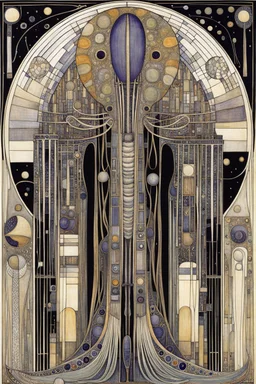 An surreal stunning image by Margaret Macdonald Mackintosh creature from another world