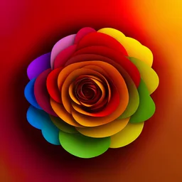 Create small colour rainbow rose and brown background