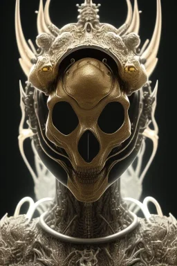 black African alien, cracks in the head, wicked, Asian eyes, crown, blood, 8k, finely detailed, photo realistic, Boris Vallejo style turquoise skull head gold dragon space alien rain skeleton silver helmet silver space suit spaceships