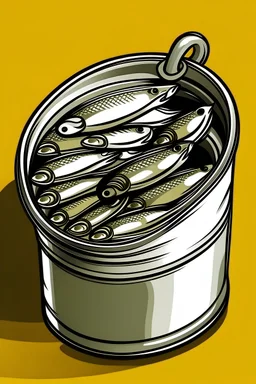 Cartoon can of sardines