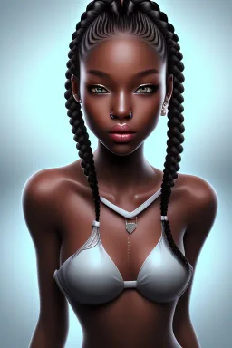 girl, cute, beautiful, black skin, braids, thick