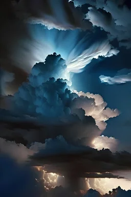 Gambarkan langit dengan cahaya yang menembus awan