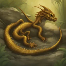 An Umbral Gold Dragon-Newt