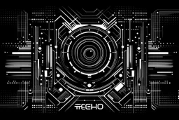 techno music simple black and white