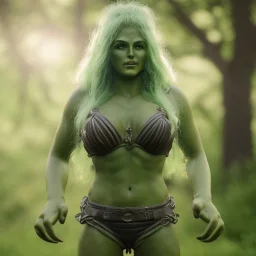 analog style, Celtic goddes, portrait, simmetric eyes, ambient, hulk wearing outfit, ultra realistic photo