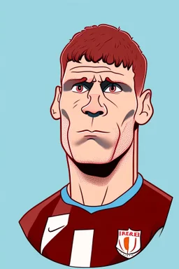 James Milner English football player ,cartoon 2d