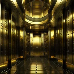 Golden Ringed Elevator with epic fantasy feel