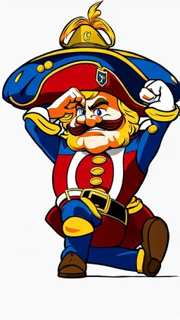 Captain Crunch standing in a captain morgan pose