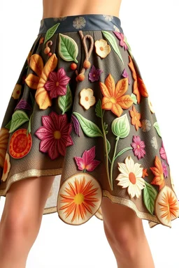 Skirt printed 3D with estrusion, organic elements