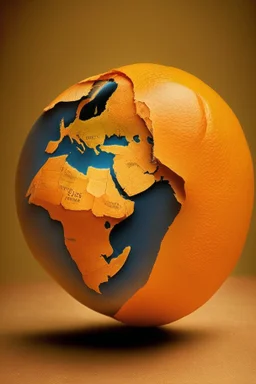 الكرة الأرضية على سكل برتقالة