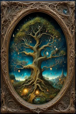 magical fantasy trees, very detailed, amazing quality, etheral, intricate, cinematic light, highly detailed, beautiful by Hieronymus Bosch, 3D , surreal, creepy stunning in frame