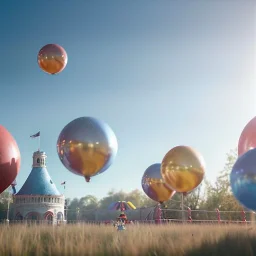 Ultra realistic circus scene. Sweet big hair monster flying. Child’s playing, smile, happy, color bubbles, smooth color, waist up view, Wes Anderson style, a lot of people background, highly detailed, concept art, unreal engine 5, god rays, ray tracing, RTX, lumen lighting, ultra detail, volumetric lighting, 3d, finely drawn, high definition, high resolution.