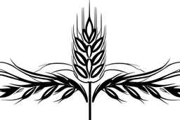 Graphic element of wheat sheif, vertical, black on white vector