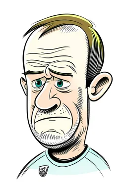 Wayne Rooney English football coach cartoon 2d