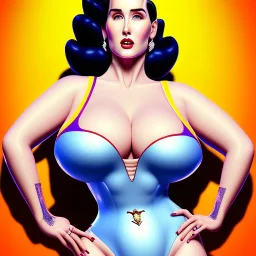 fullbody portrait of voluptuous atletic beautiful young Dita Von Teese in swinsuit Diego Velázquez style