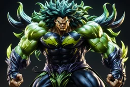 venom broly in 8k realistic anime artstyle, dynamic pose, oshare kei, hurufiyya, rtx , intricate details, highly detailed, high details, detailed portrait, masterpiece,ultra detailed, ultra quality