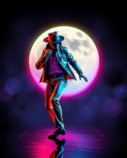 WPAP Pop art style Michael Jackson Dance Moonwalker outside emboss 3d shiny cubis mirrors glass minimalist Neo Surrealisme Unique surrealistic artwork brutal multicolor neon colors,find details,UHD neons