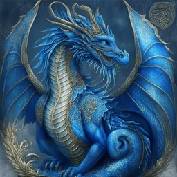 Kaiyubra - God of Protection, Justice, Law Keepers, and Truth-Seeking, Patron of Nobility and Peaceful Dragons A blue dragon