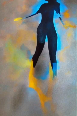 Full body portrait, painting, medium shot lady volumetric silhouette