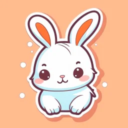 cute rabbit sticker template