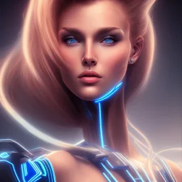 cyberblue, head, women, portrai, tron