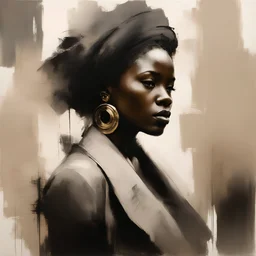 deep powerful evocative african portrait abstract painting,JEREMY MANN ,charcoal pencil strokes cross hatch technique minimalist illustration
