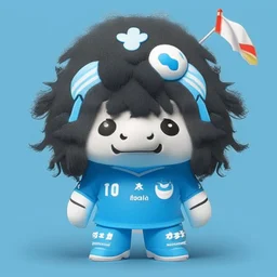 Uruguay football player, japanese mascot style