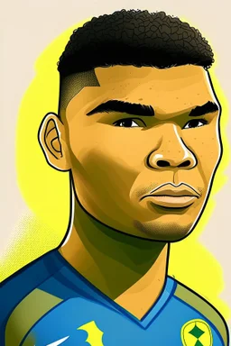 Casemiro Brazilian football player ,cartoon 2d